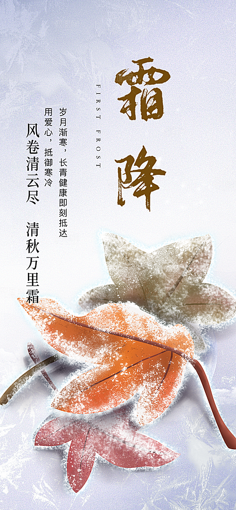节气霜降宣传海报