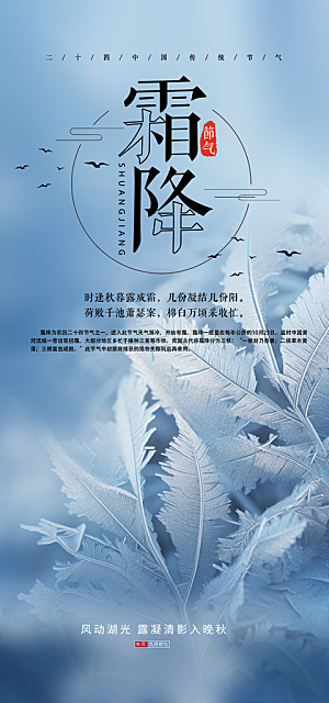 传统节气霜降宣传海报