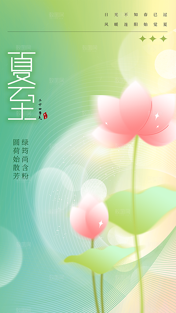 夏至节气宣传海报