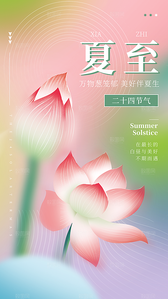 夏至节气宣传海报