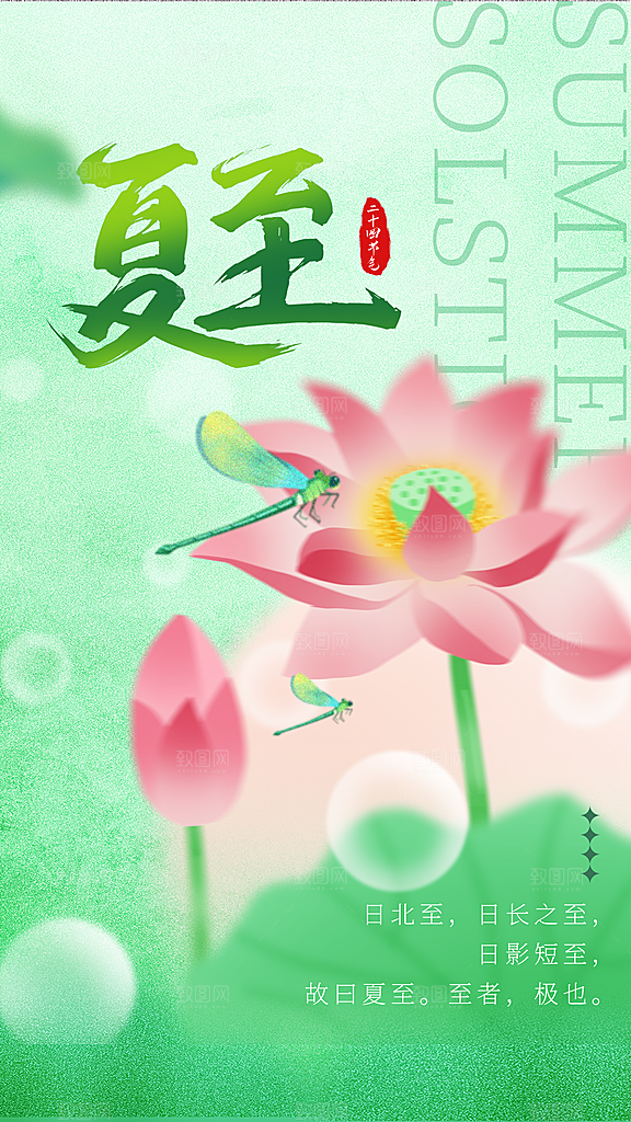 品质夏至节气宣传海报