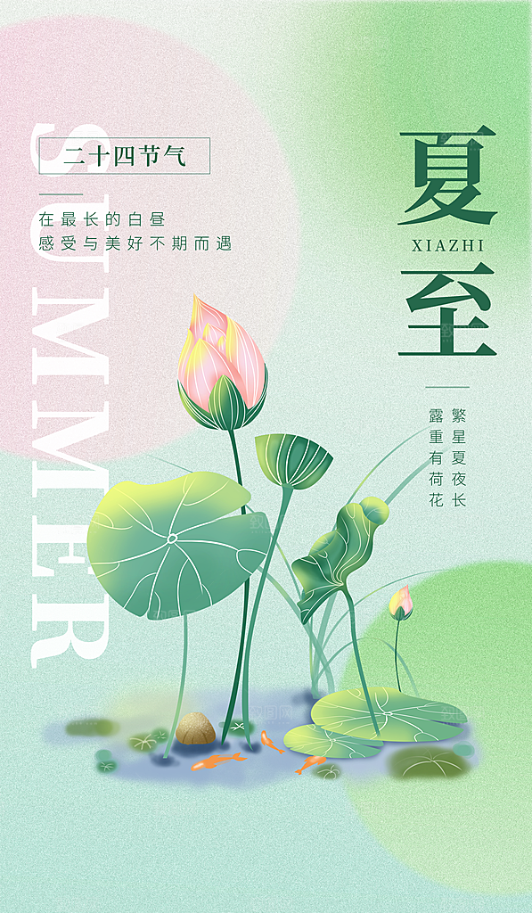 品质夏至节气宣传海报