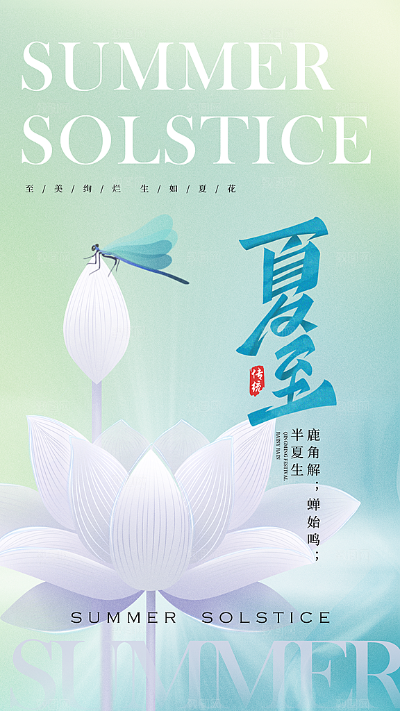 品质夏至节气宣传海报
