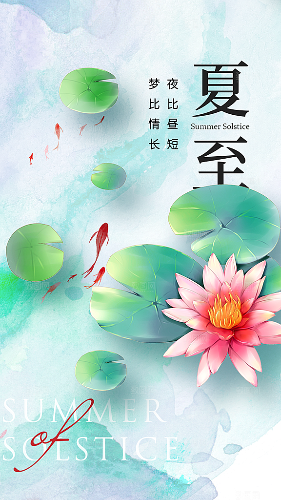 时尚夏至节气宣传海报