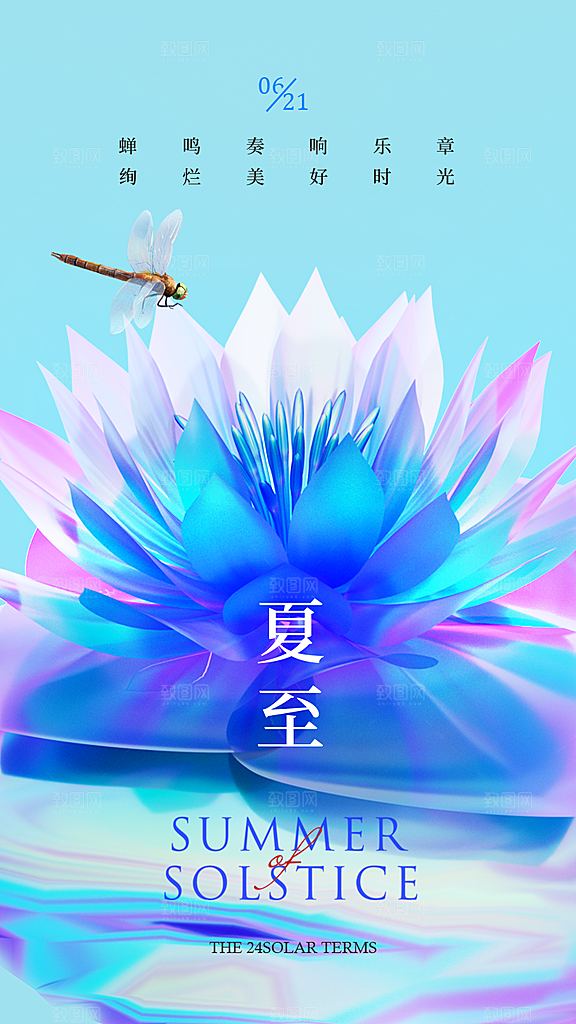 大气夏至节气宣传海报