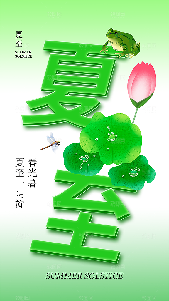 大气夏至节气宣传海报