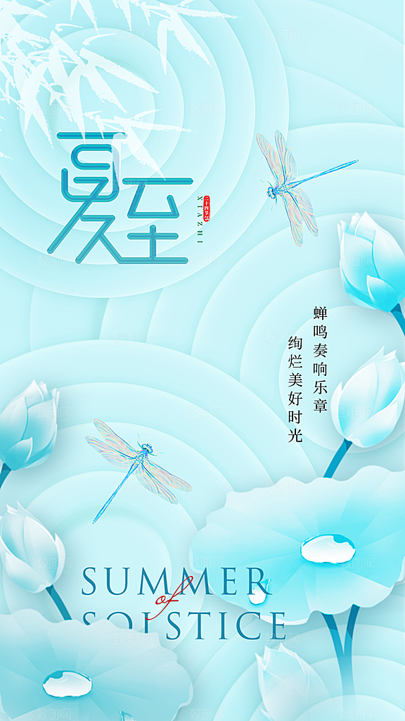 大气夏至节气宣传海报