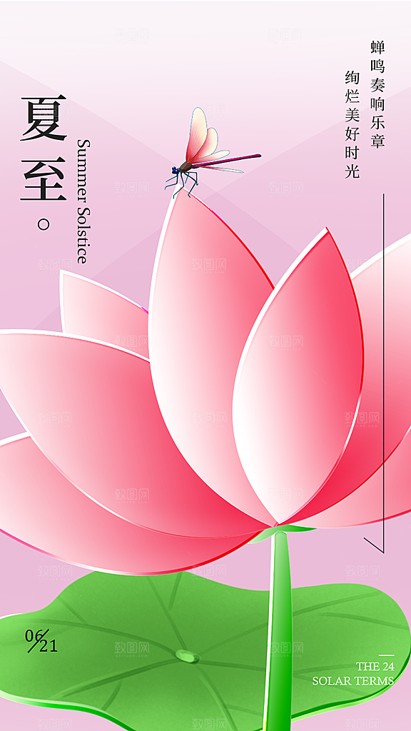大气夏至节气宣传海报