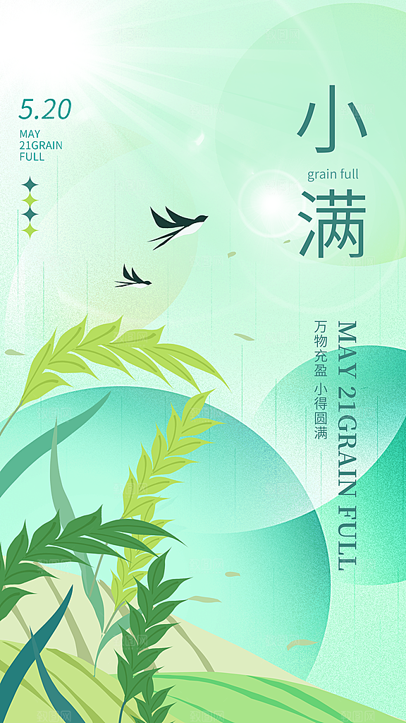 时尚小满节气宣传海报