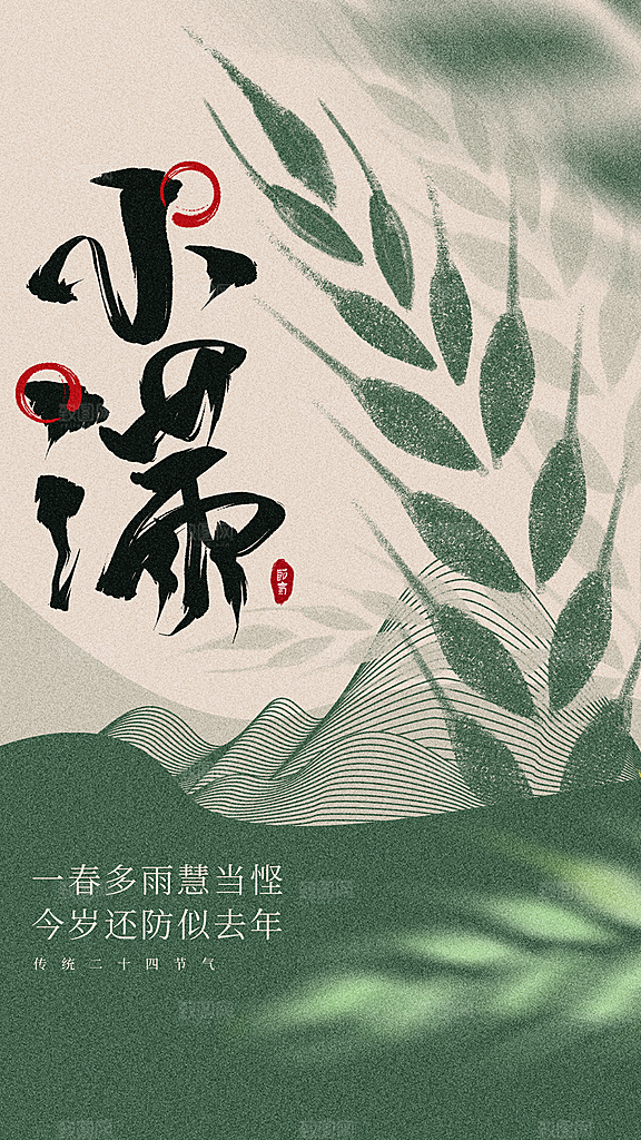 时尚小满节气宣传海报