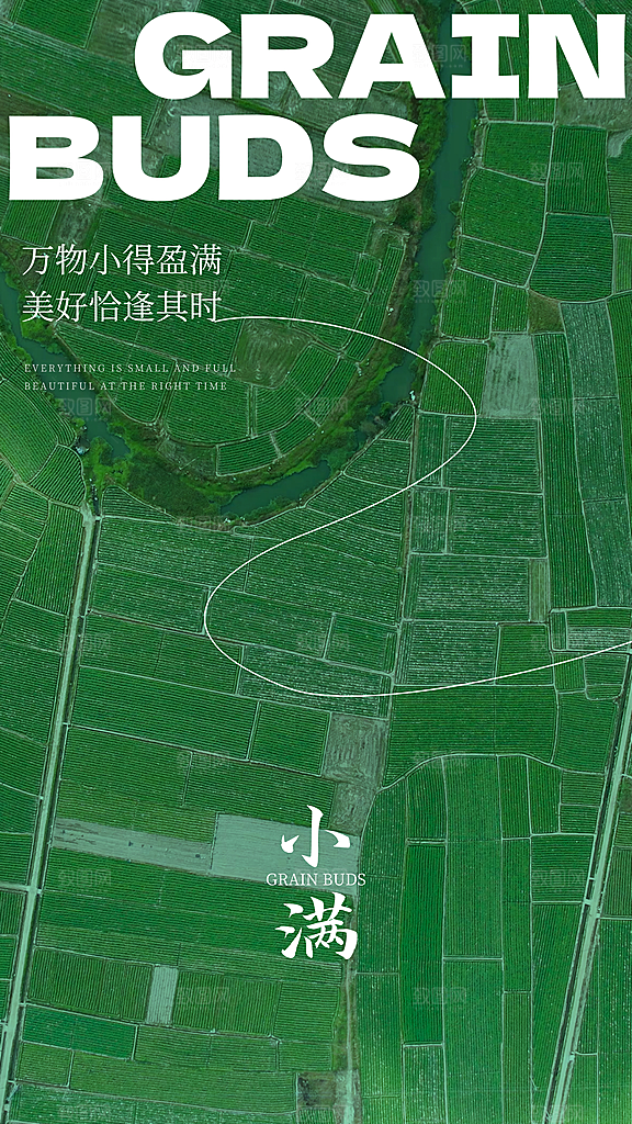 时尚小满节气宣传海报