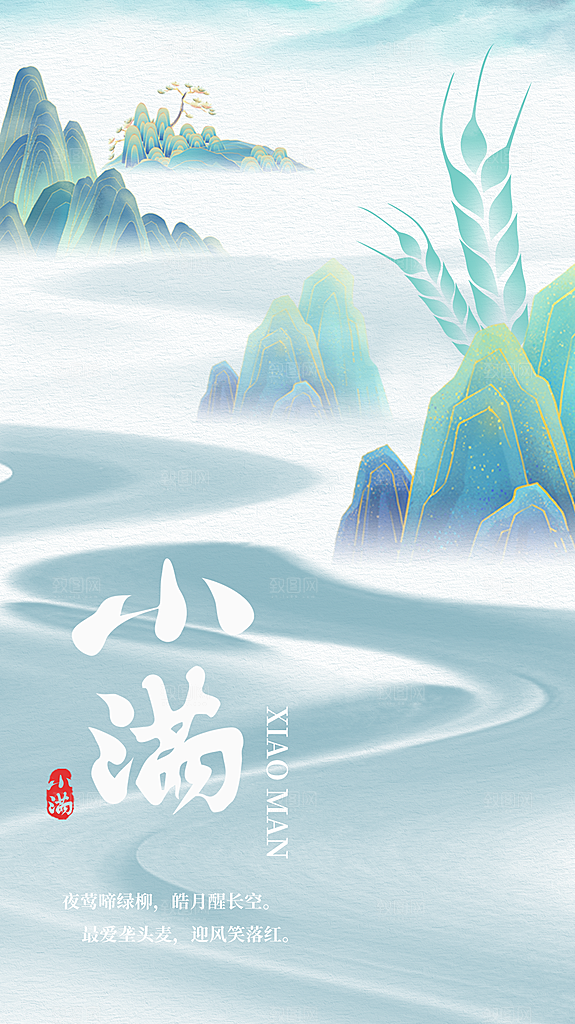 大气小满节气宣传海报