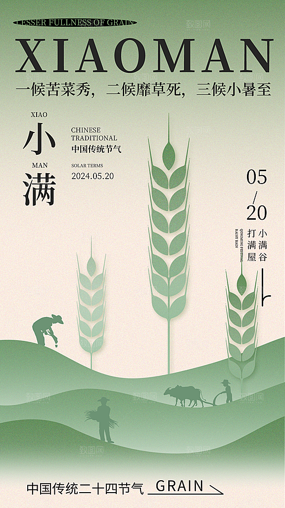 大气小满节气宣传海报