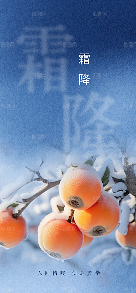二十四节气霜降宣传活动海报