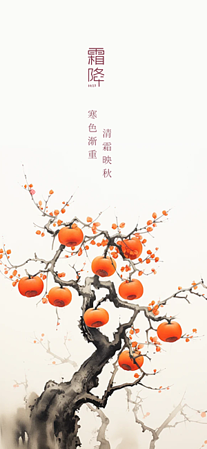 节气霜降宣传活动海报