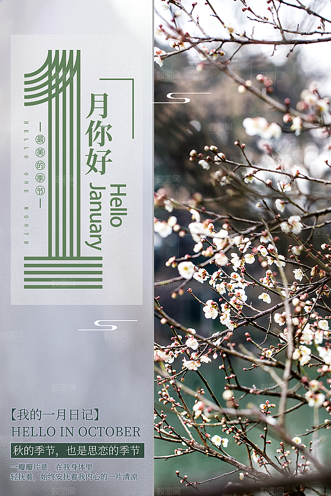 时尚一月你好宣传海报