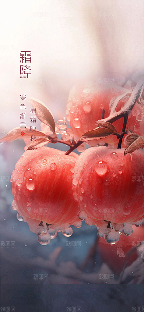 二十四节气霜降活动海报