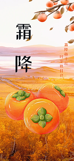 传统二十四节气霜降宣传活动海报