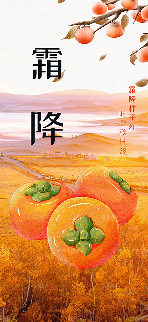 传统二十四节气霜降宣传活动海报