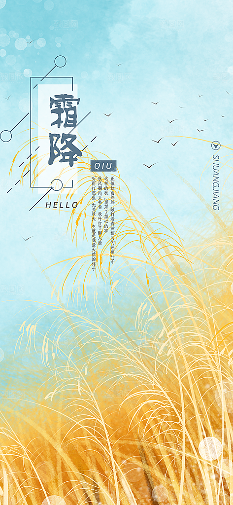 传统节气霜降海报模版