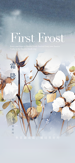 二十四节气霜降活动海报