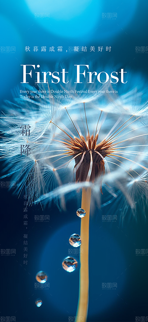 二十四节气霜降活动海报