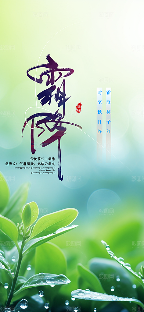 二十四节气霜降活动海报