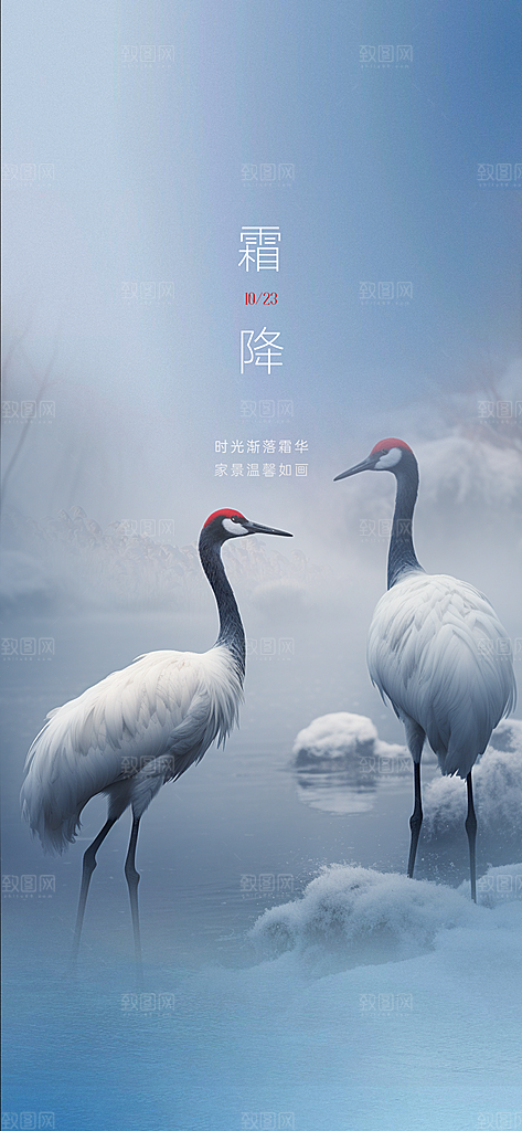 二十四节气霜降活动海报
