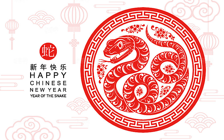 2025蛇年窗花剪纸图案素材