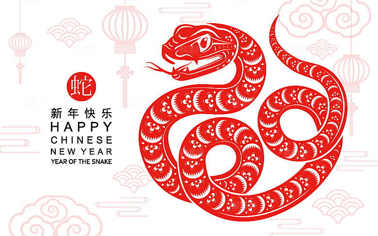 2025蛇年窗花剪纸图案素材