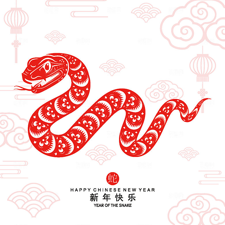 2025蛇年窗花剪纸图案素材