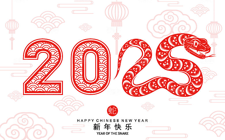 2025蛇年窗花剪纸图案素材