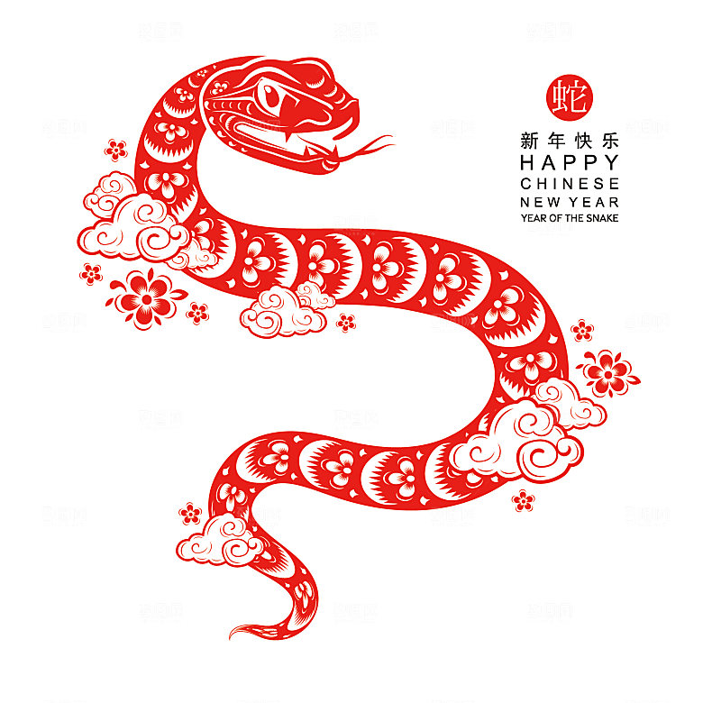 2025蛇年窗花剪纸图案素材