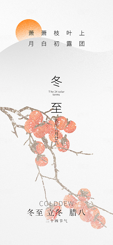 二十四节气冬至宣传活动海报