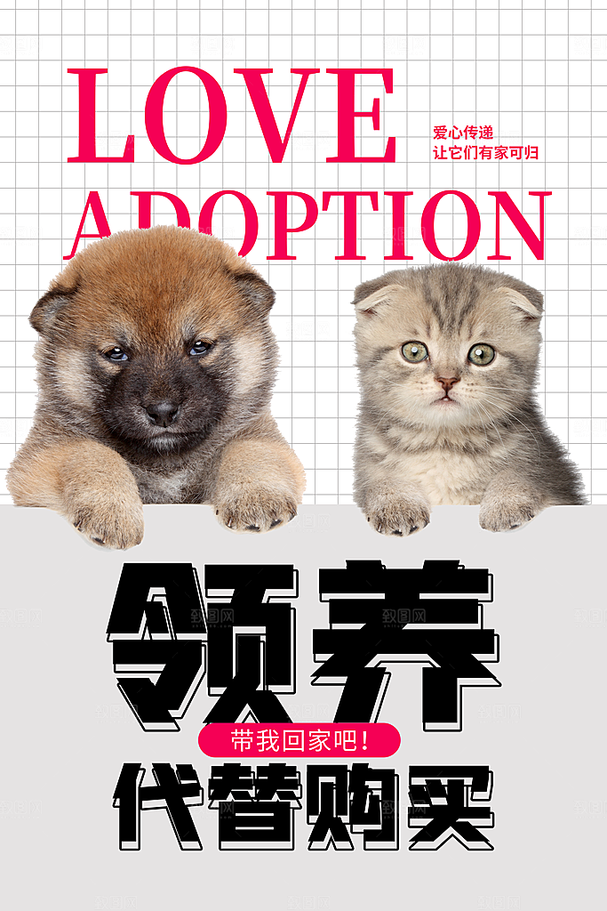 潮流创意萌宠物店猫咪狗狗产品活动宣传海报