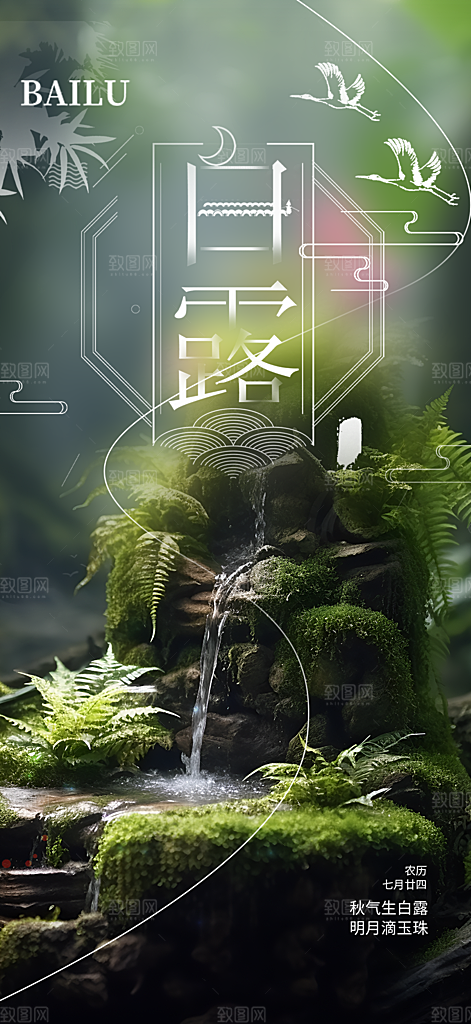 大气传统白露二十四节气海报