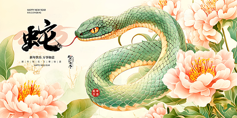 2025蛇年新年展板