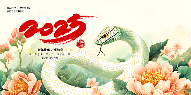 2025蛇年新年展板