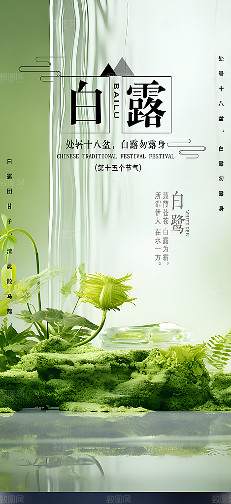 传统白露二十四节气海报