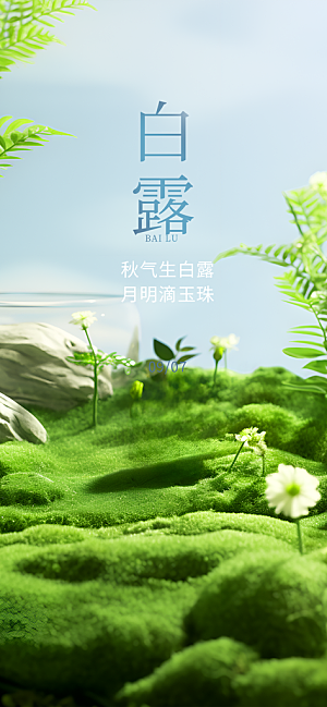 传统白露二十四节气海报