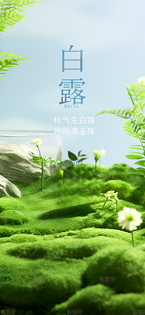 传统白露二十四节气海报
