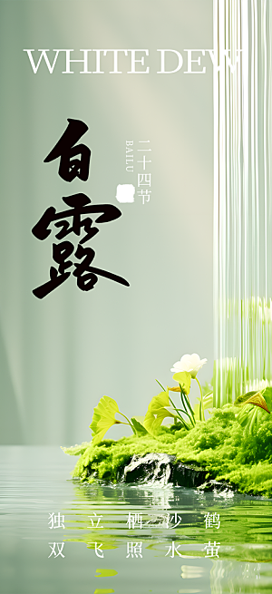 传统白露二十四节气海报