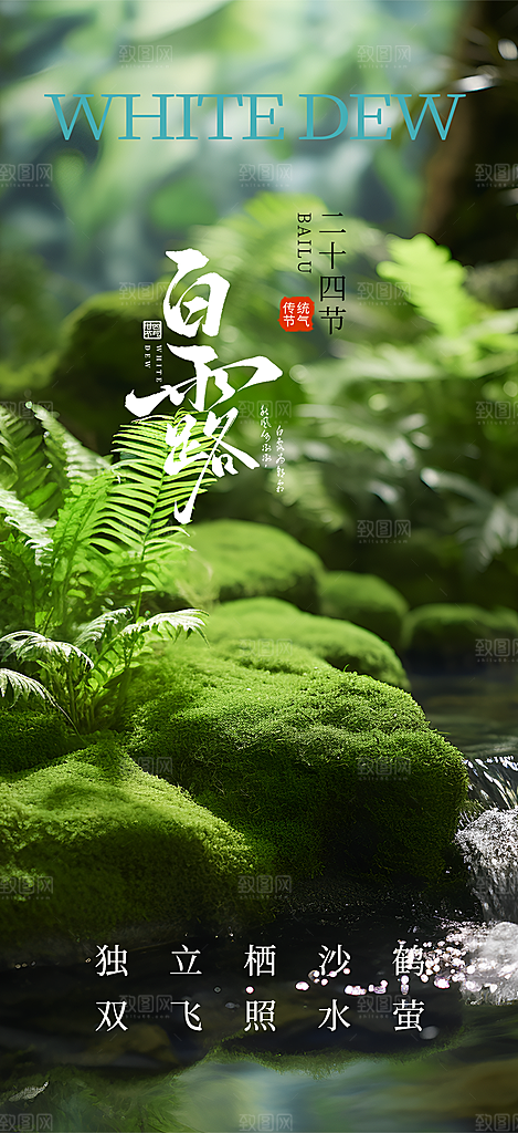 大气传统白露二十四节气海报