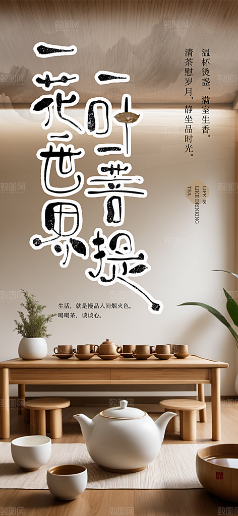 茶叶茶韵茶艺文化宣传海报