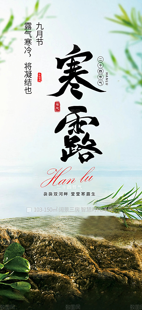 简约风传统寒露二十四节气海报