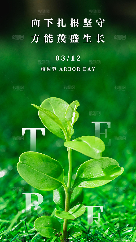 春日植树节宣传海报