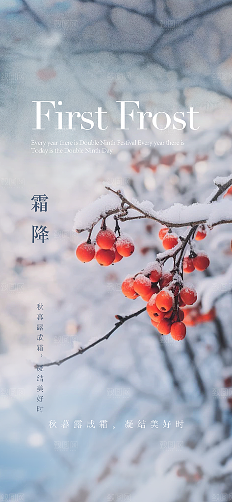 节气霜降宣传活动海报