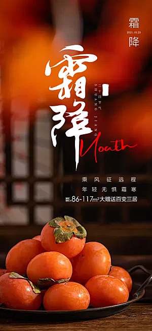 传统节气霜降宣传活动海报