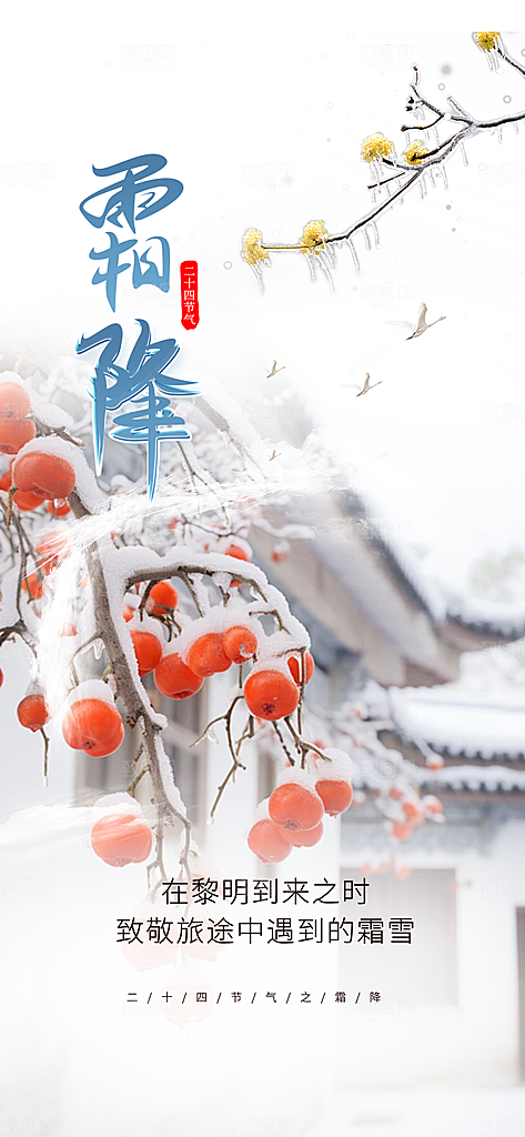 传统二十四节气霜降宣传活动海报