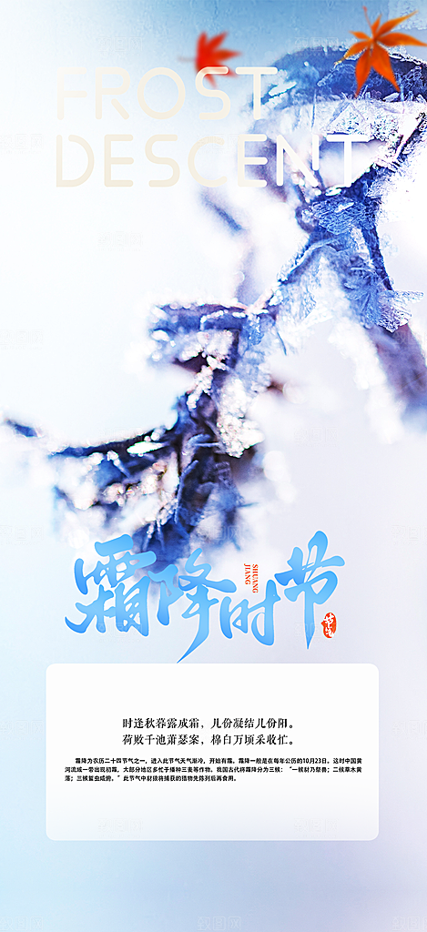 传统二十四节气霜降宣传活动海报